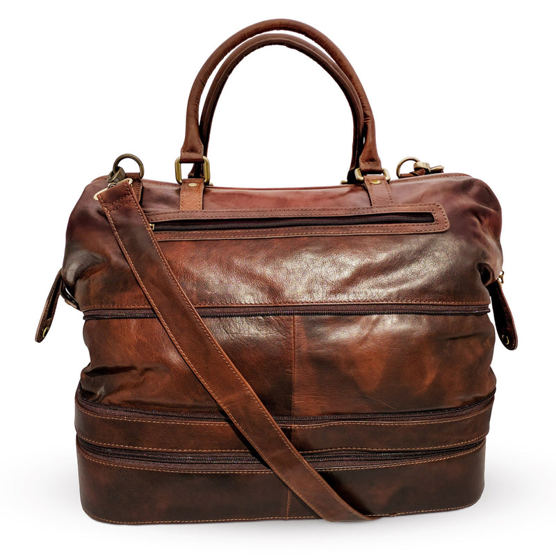 Leather Adventure Duffel with Shoe Compartment by Gent Supply Co.