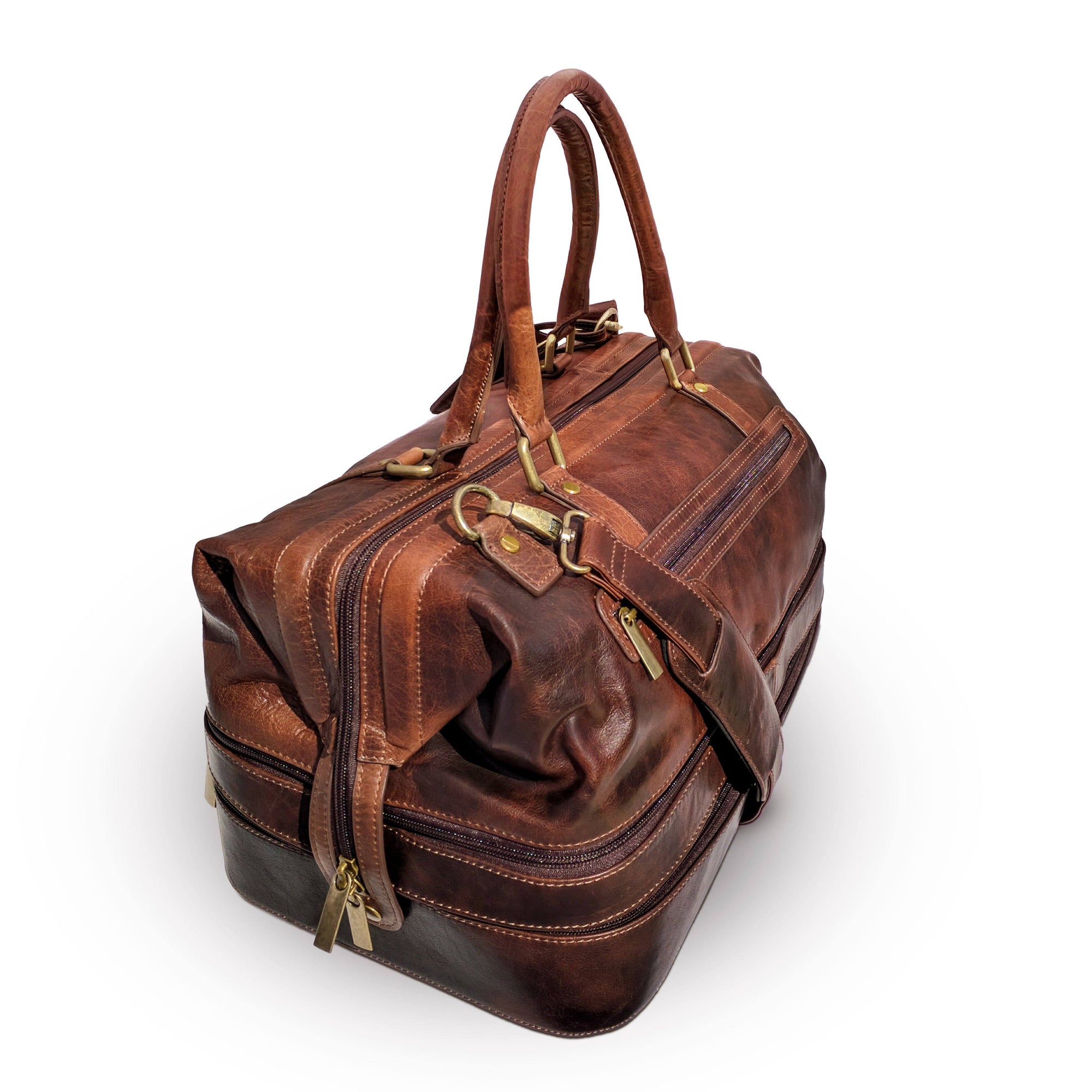 Leather Adventure Duffel with Shoe Compartment by Gent Supply Co.