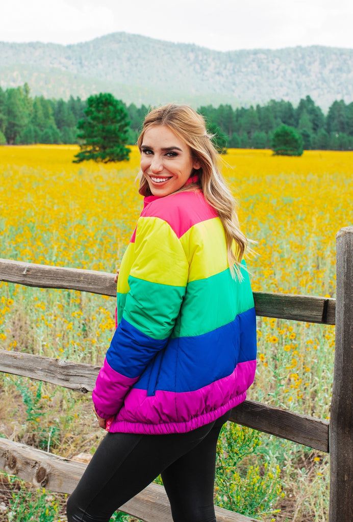 Download BuddyLove Wholesale | Lisa Puffer Jacket | Rainbow - Buddy Love Wholesale