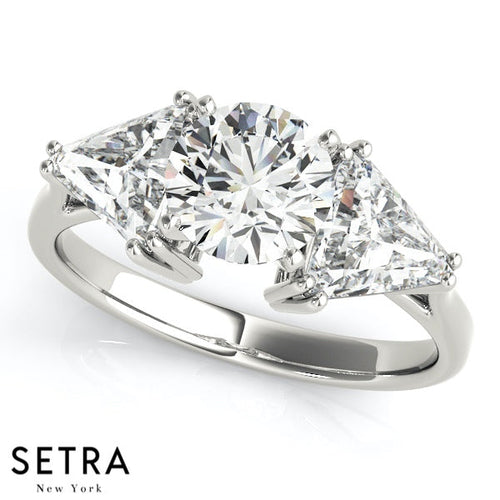 Vector Triangle & Tapered Baguette Diamond Engagement Ring – ARTEMER