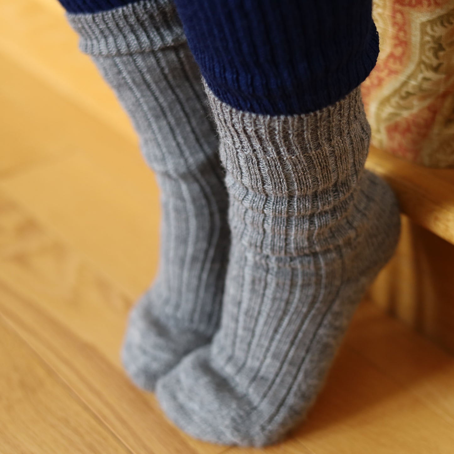 Hirsch Natur Toddler, antidérapant, chaussette en tricot épais