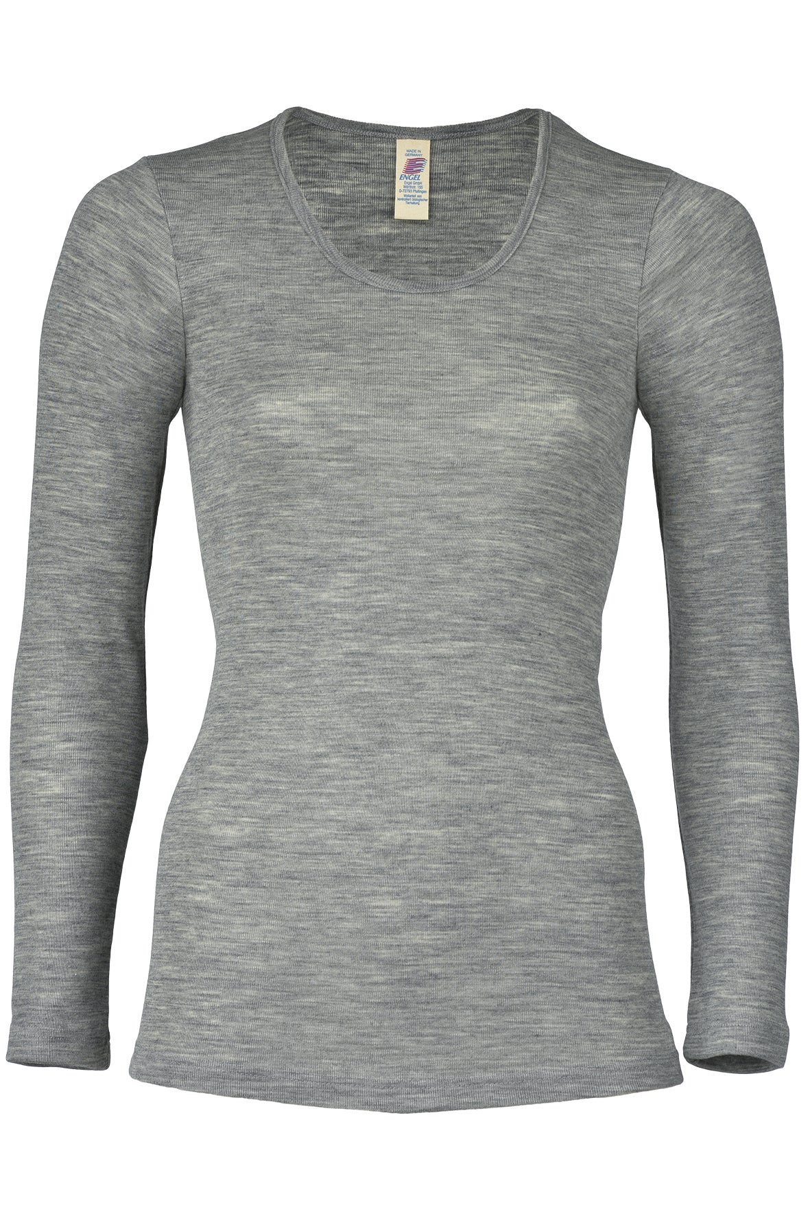 Engel Women Long Sleeve Shirt with Round Neck, Merino Wool/Silk