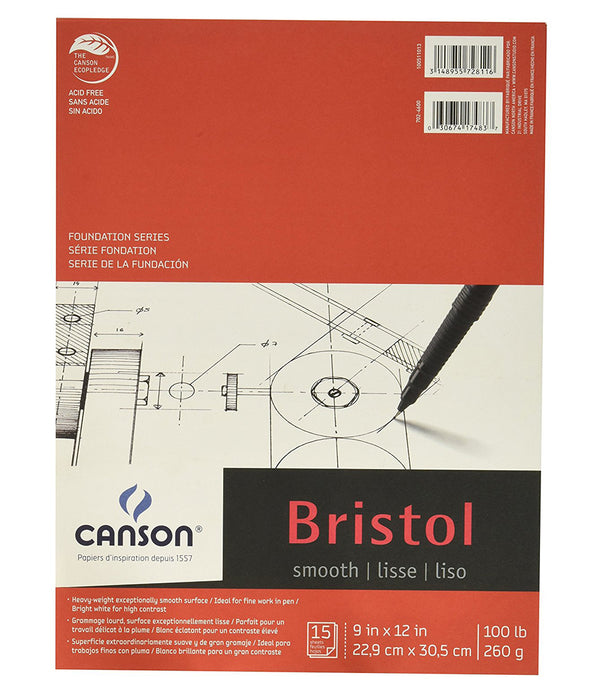 Canson Bristol Smooth Pad 25 Sheet Pad Various Sizes Columbia Omni Studio