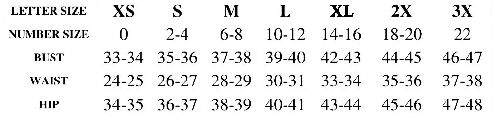 Size Chart –