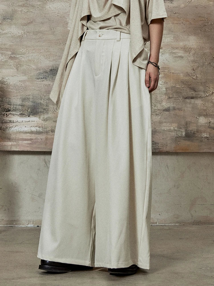 High-Waisted Wide-Leg Trousers – Flowy Palazzo Style in Black, Brown & Cream-SimpleModerne