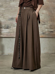 High-Waisted Wide-Leg Trousers – Flowy Palazzo Style in Black, Brown & Cream-SimpleModerne