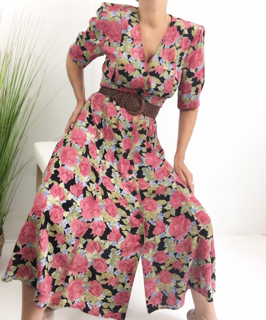 90s floral maxi dress