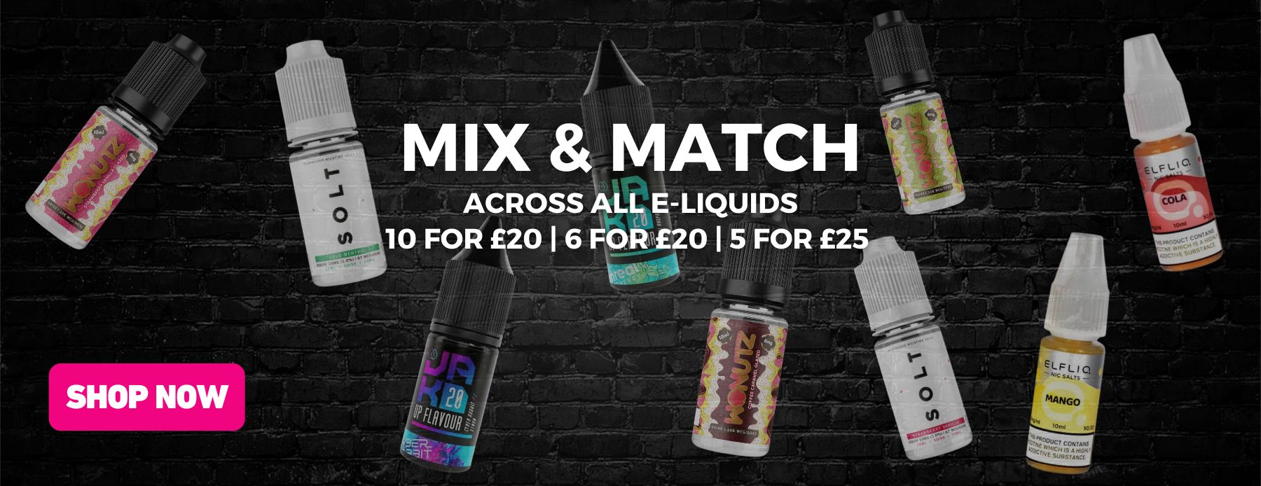 Mix and match e-liquid offer