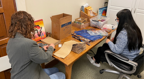 BOH interns helping in the office.