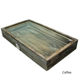 Antique Wood Storage Case with Tempered Glass View Top | Nile Corp