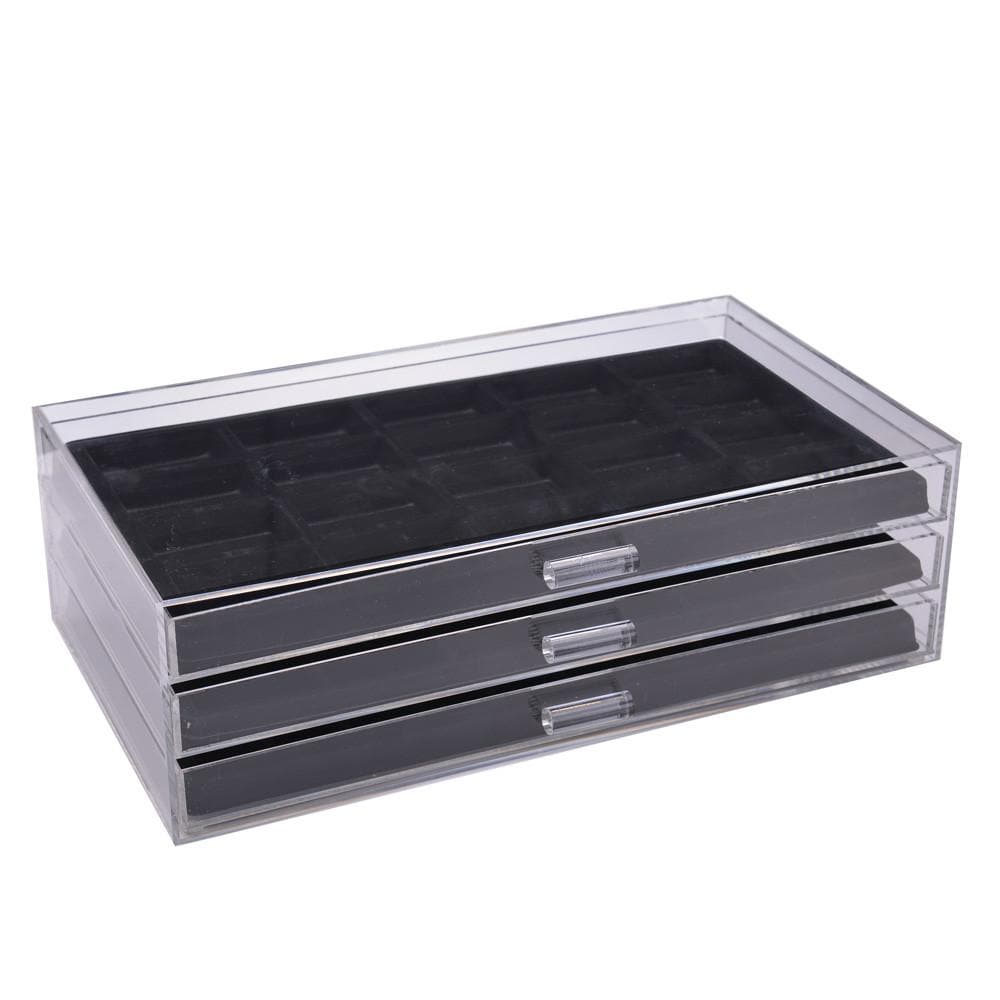 Trj3570 Cbk Premium Acrylic 3 Drawer Jewelry Organizer 37 59