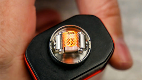 picture of mesh vape coil heated up