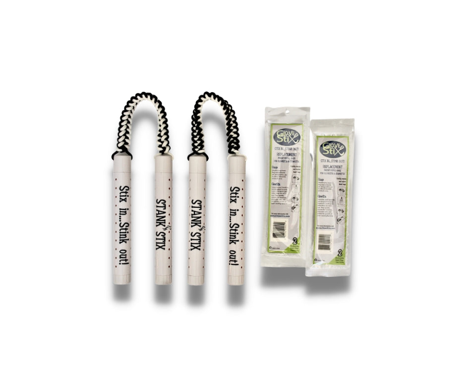 Limited Edition StankStix Combo Deal: 2 Sets of Black and White StankStix + 2 Sets Refill Bags