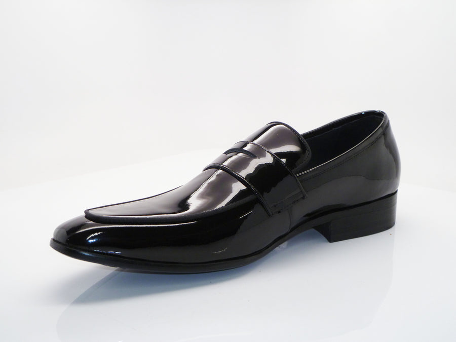 Shiny Calfskin Penny Loafer Black – C&E Fashions