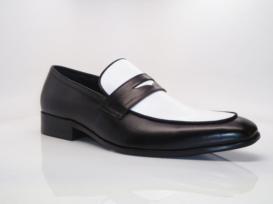 Calfskin Spectator Loafer Black/White – C&E Fashions