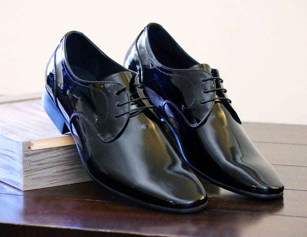 Patent Leather Lace-Up Oxford Black – C&E Los Angeles