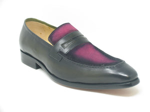 Burnished Calfskin \u0026 Suede Loafer Pink 