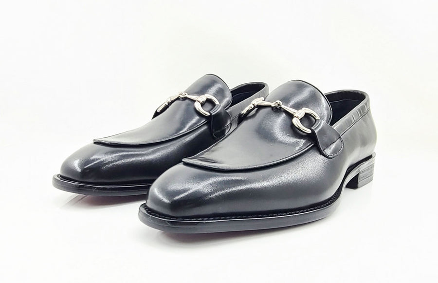 Burnished Calfskin Slip-On Loafer Black – C&E Fashions