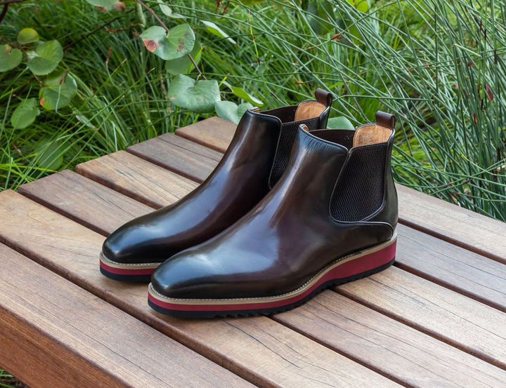 Burnished Calfskin Slip-On Boot Blue – C&E Fashions