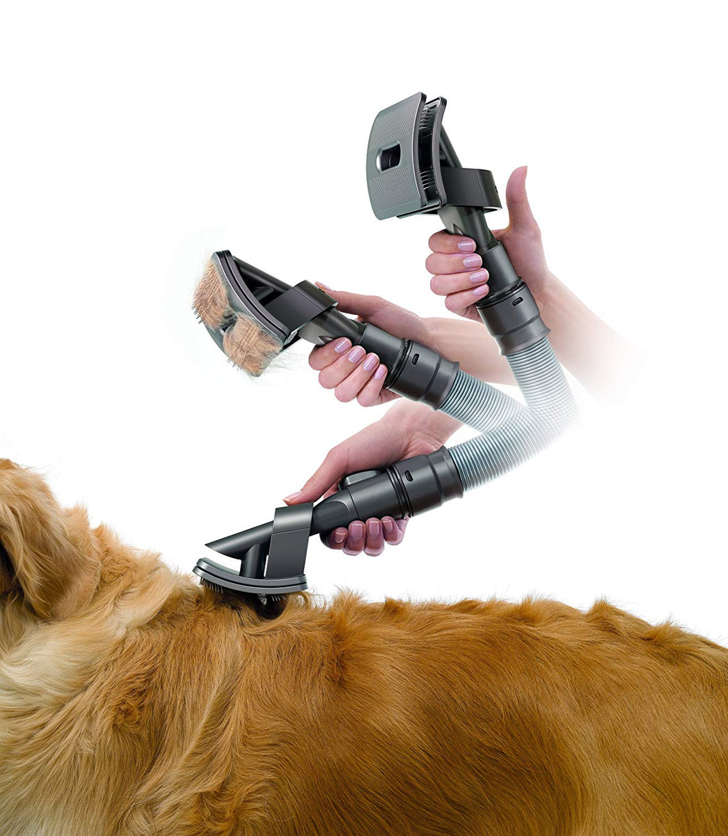 Dog grooming vacuum attachment