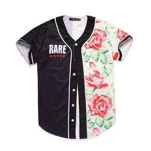 Rare Rose Flower Baseball Jersey 