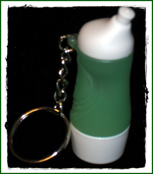 TUPPERWARE Mini Sports Tumbler Key Chain Kiwi Green & Snow White - Plastic Glass and Wax ~ PGW