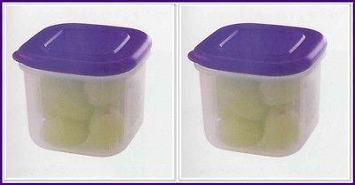 Tupperware SET of 2 - 200 mL / c Sheer Clear Mates Square Mini Cle – Plastic Glass and Wax ~ PGW
