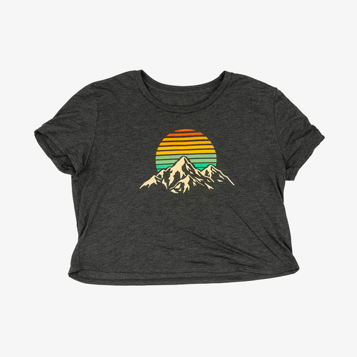 Women's Sunset Mountains Retro Graphic T-Shirt