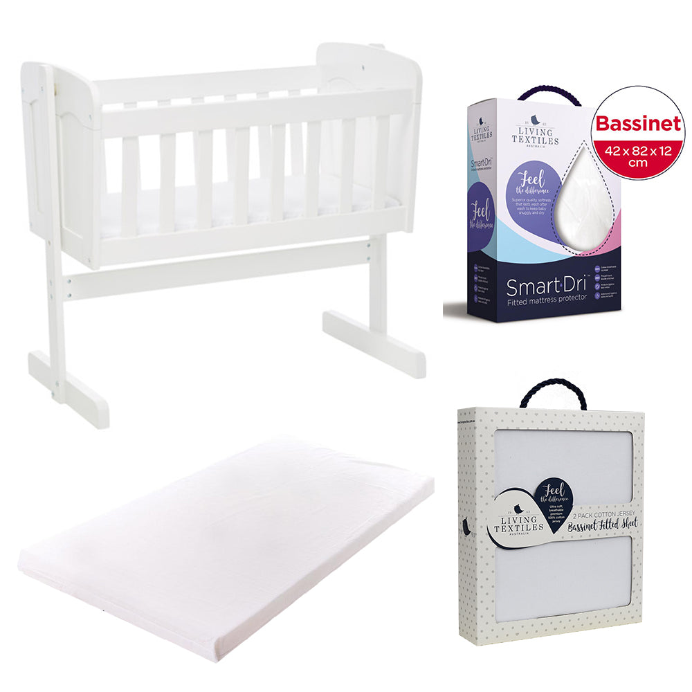 all white bassinet