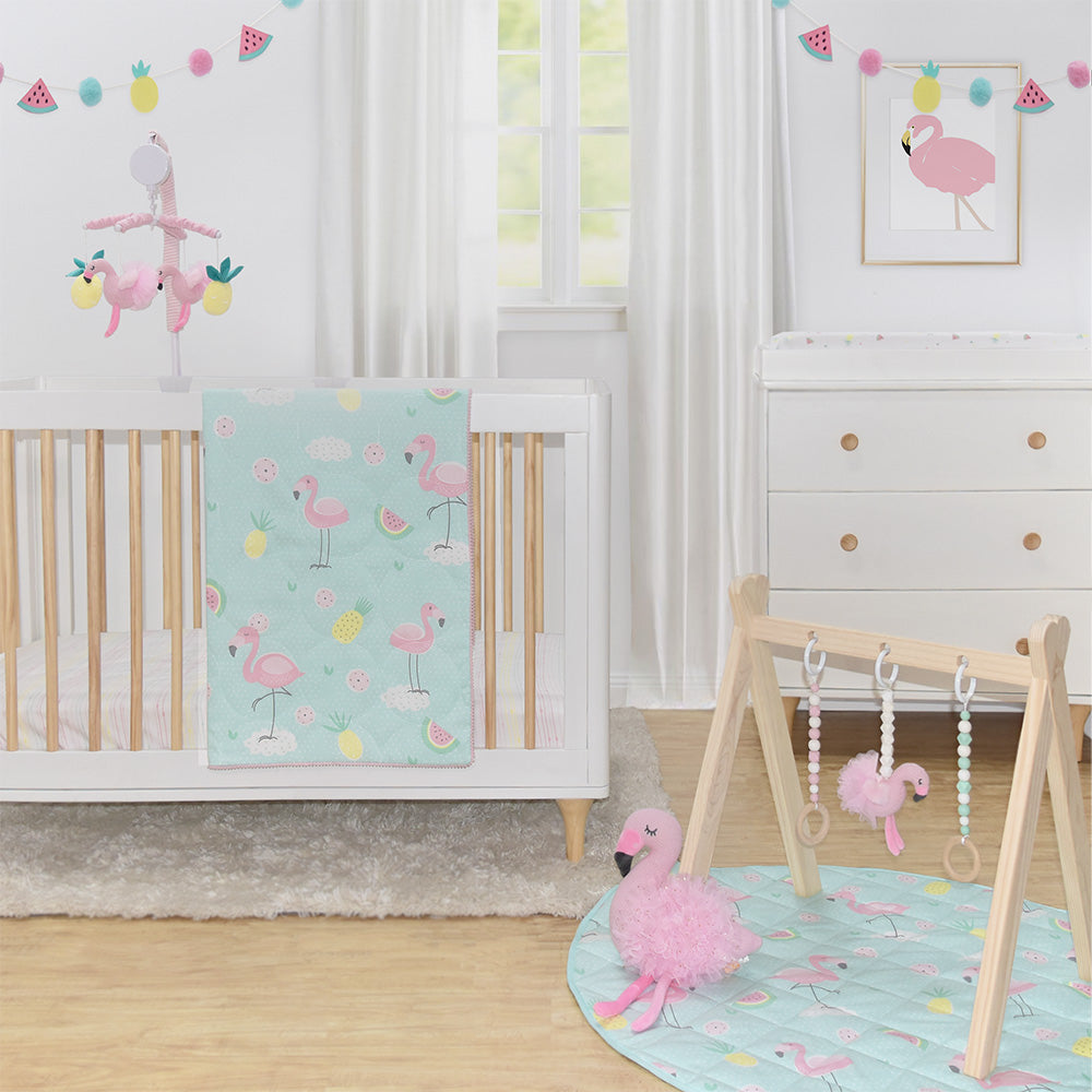 pink cot bumper set