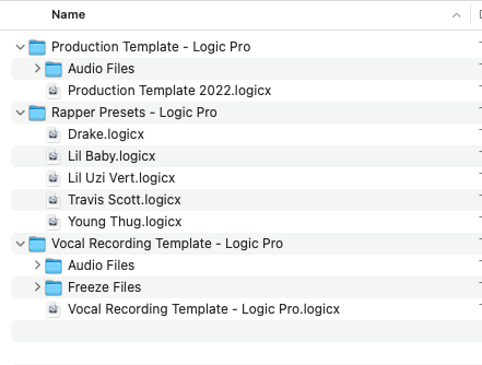 Vocal Templates for Logic Pro X, recording and production