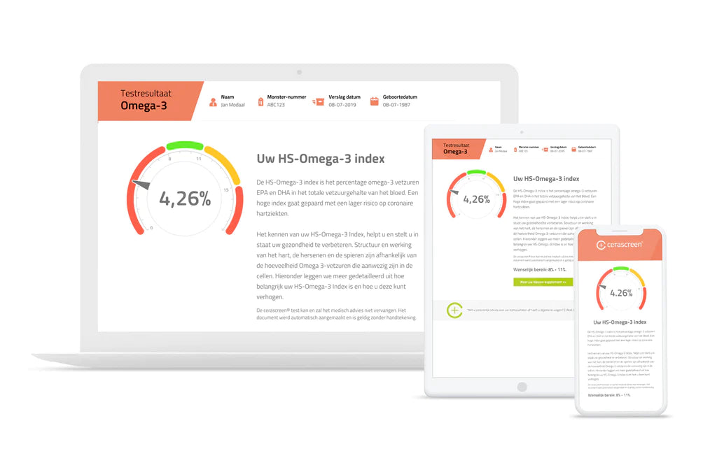 Resultaten Omega-3-Set: Omega-3 Test + Omega-3 Supplement