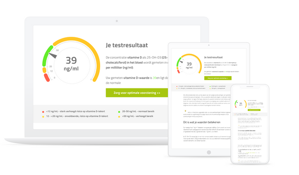 Resultaten Vitamine-D-Set: 2x Vitamine D Tekort Test + vitamine D3-supplement