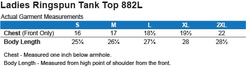 Anvil Tank Top Size Chart