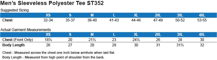 Sport Tek Shirts Size Chart