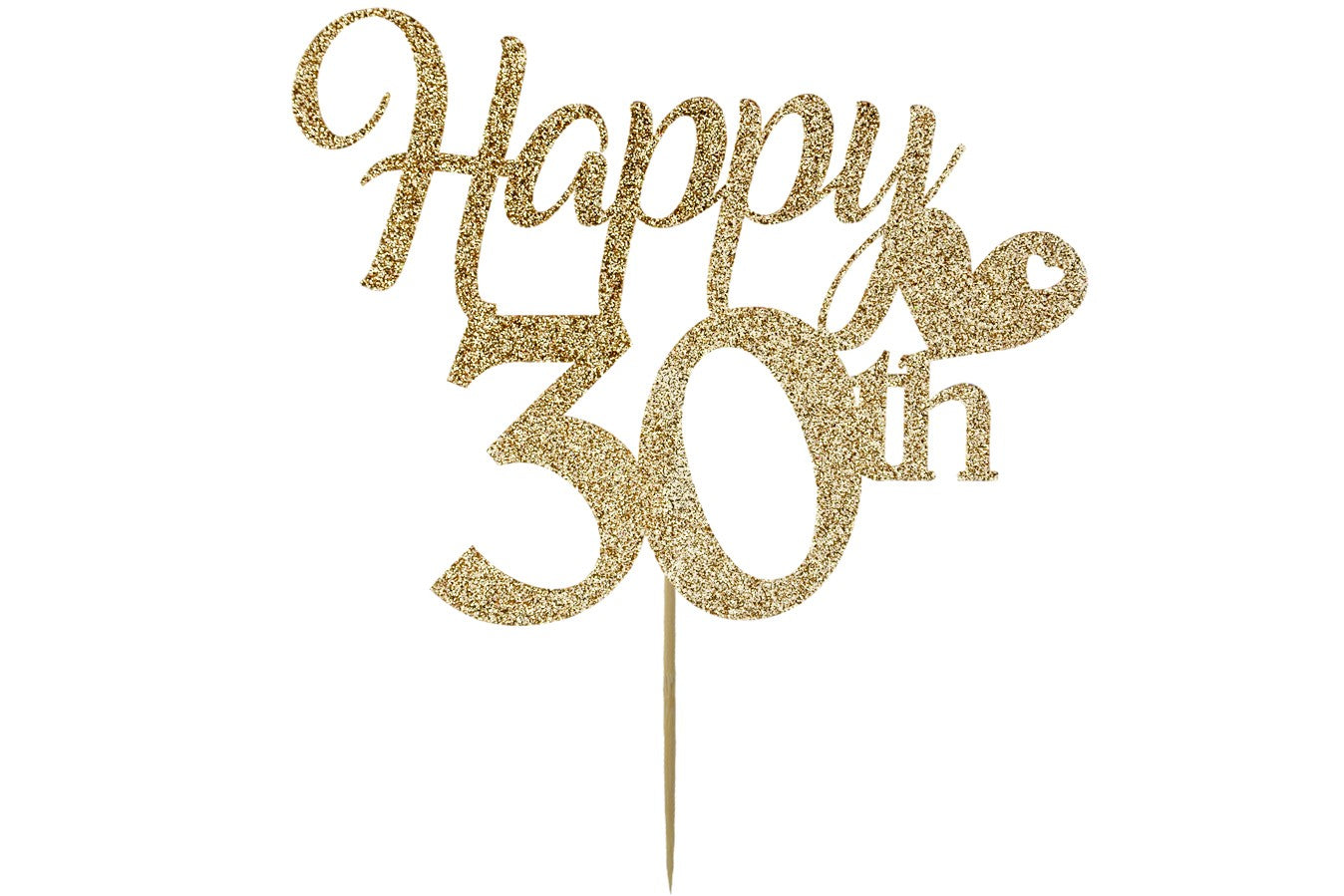 Happy 30th - 30th Birthday Cake Topper Gold Cake Decoration - Stef Chef