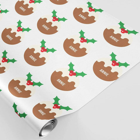 Personalised Christmas Wrapping Paper Christmas Pudding
