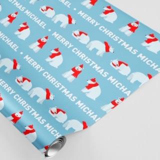 Personalised Christmas Wrapping Paper Polar Bear