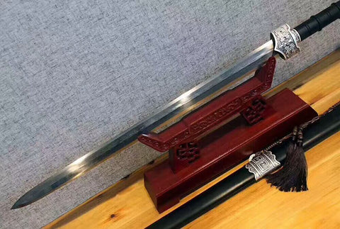 Chinese sword,zhaoyun sword(Folded steel blade,Black wood scabbard ...