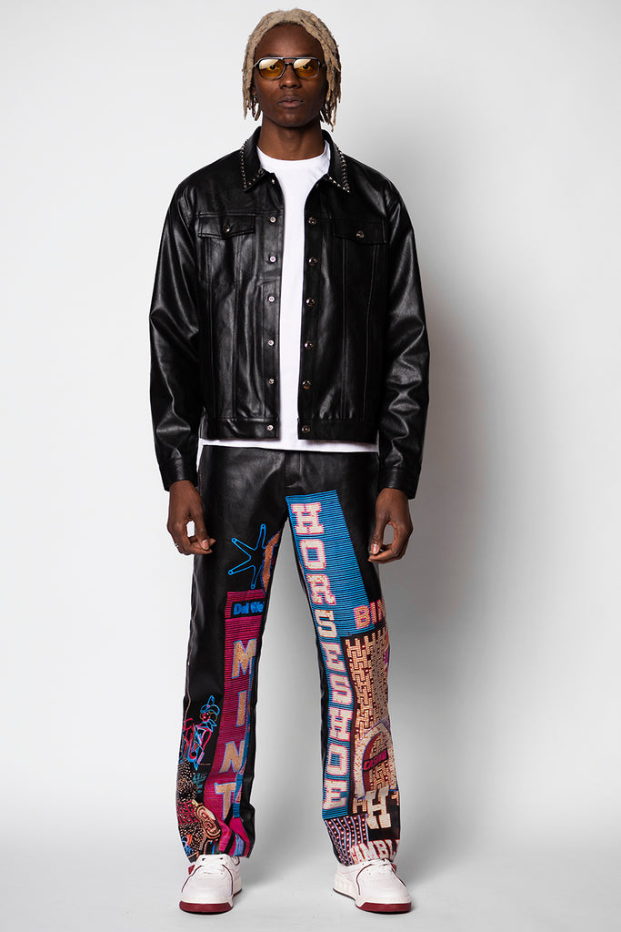 High Rollers: Streetwear Leather Pants | Vegas Lights Leather Pants ...