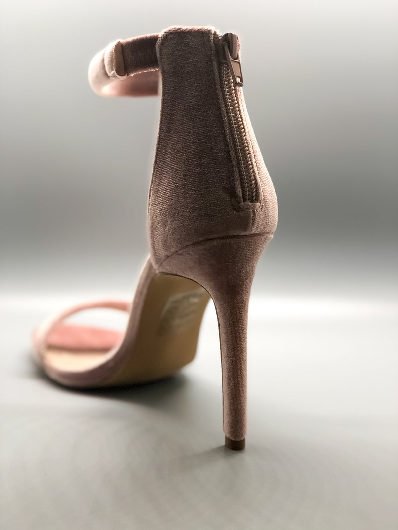 mauve velvet heels