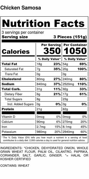 Halal Chicken Samosa Nutrition Facts