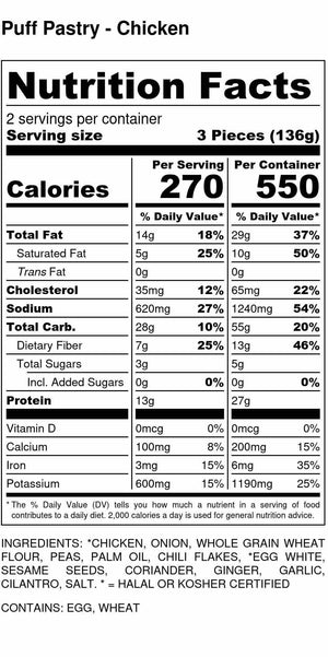 Chicken Puff Pastry Nutrition Facts