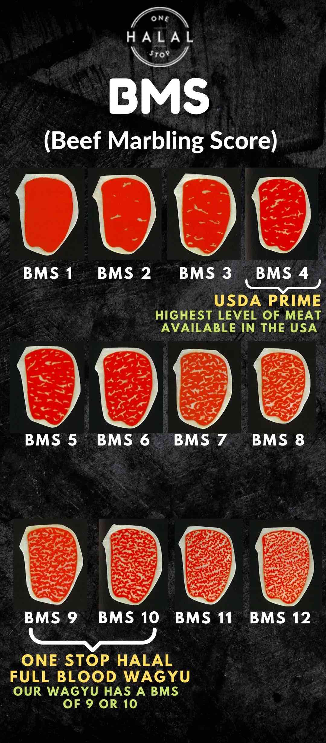 Fullblood Wagyu Beef Marbling Score