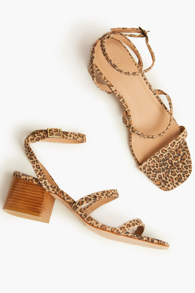 leopard block heels