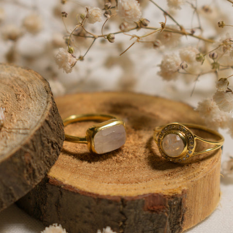 Moonstone rings