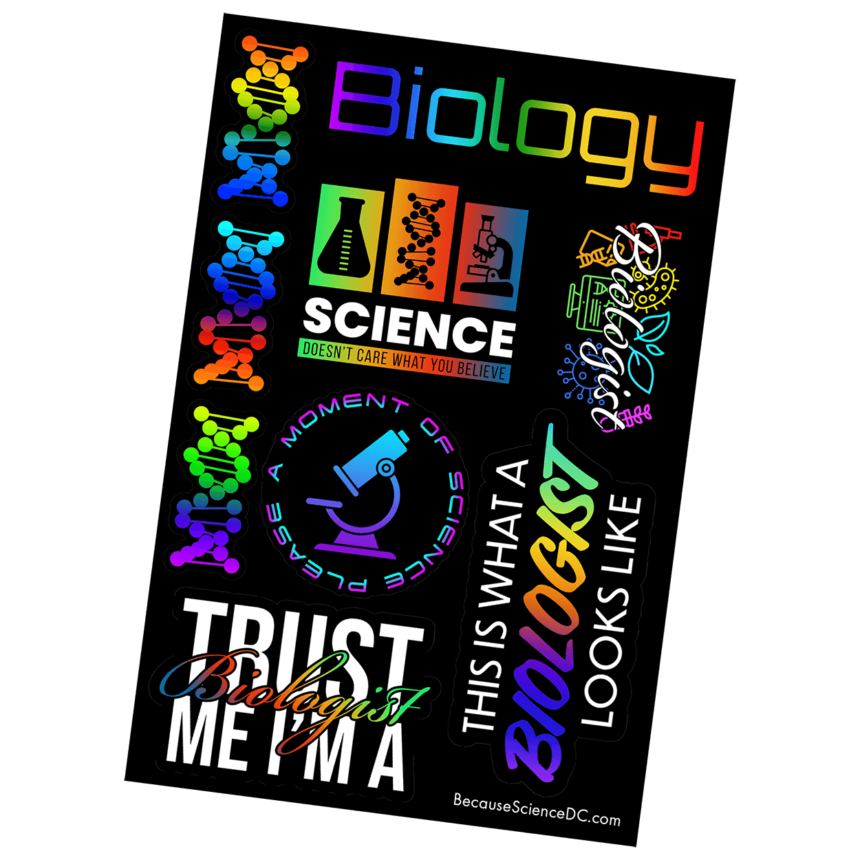 Rainbow Biology Sticker Sheet