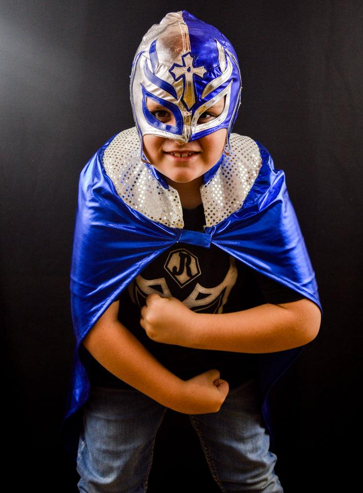 KID BLUE CAPE MEXICAN WRESTLING LUCHA LIBRE LUCHADOR HALLOWEEN COSTUME –  Mr. MaskMan
