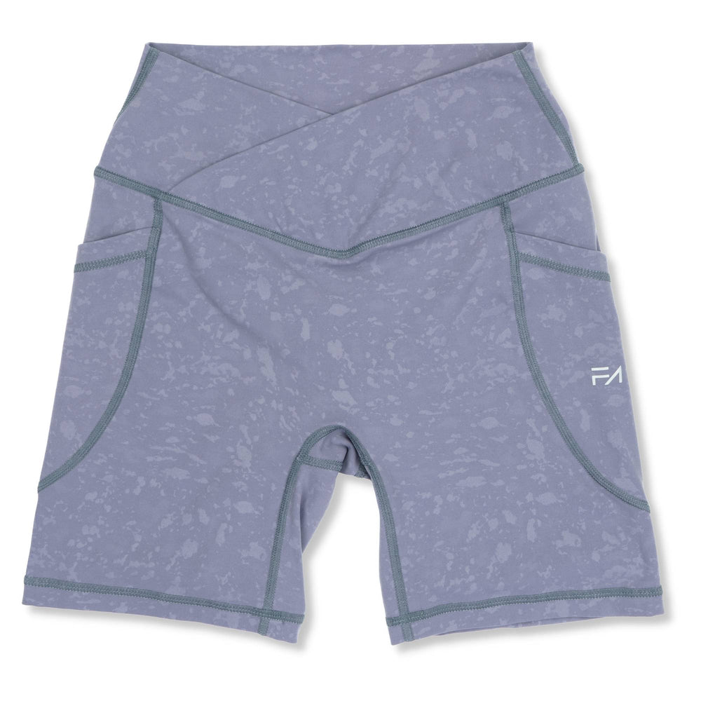 Outdoor Basics Cotton Blend Rib Bike Shorts In Washed Onyx
