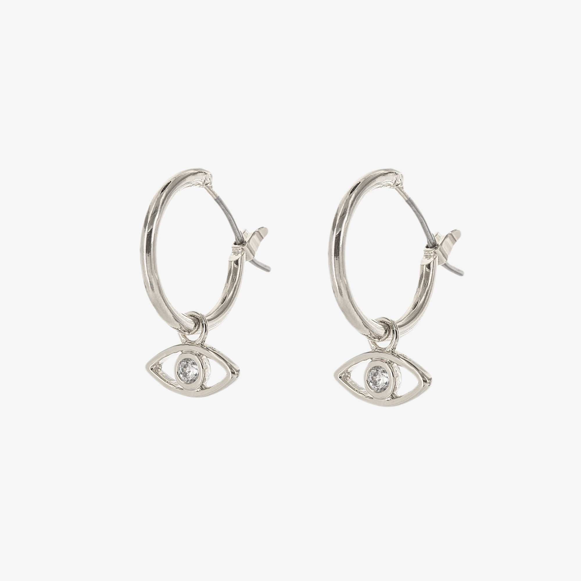 Evil Eye Charm Hoop Earrings